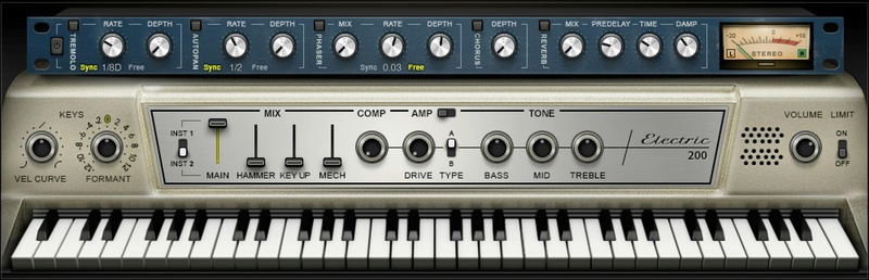 Two meticulously sampled 200-series electric pianos with mechanical detail, onboard amp/effects and performance-ready features.