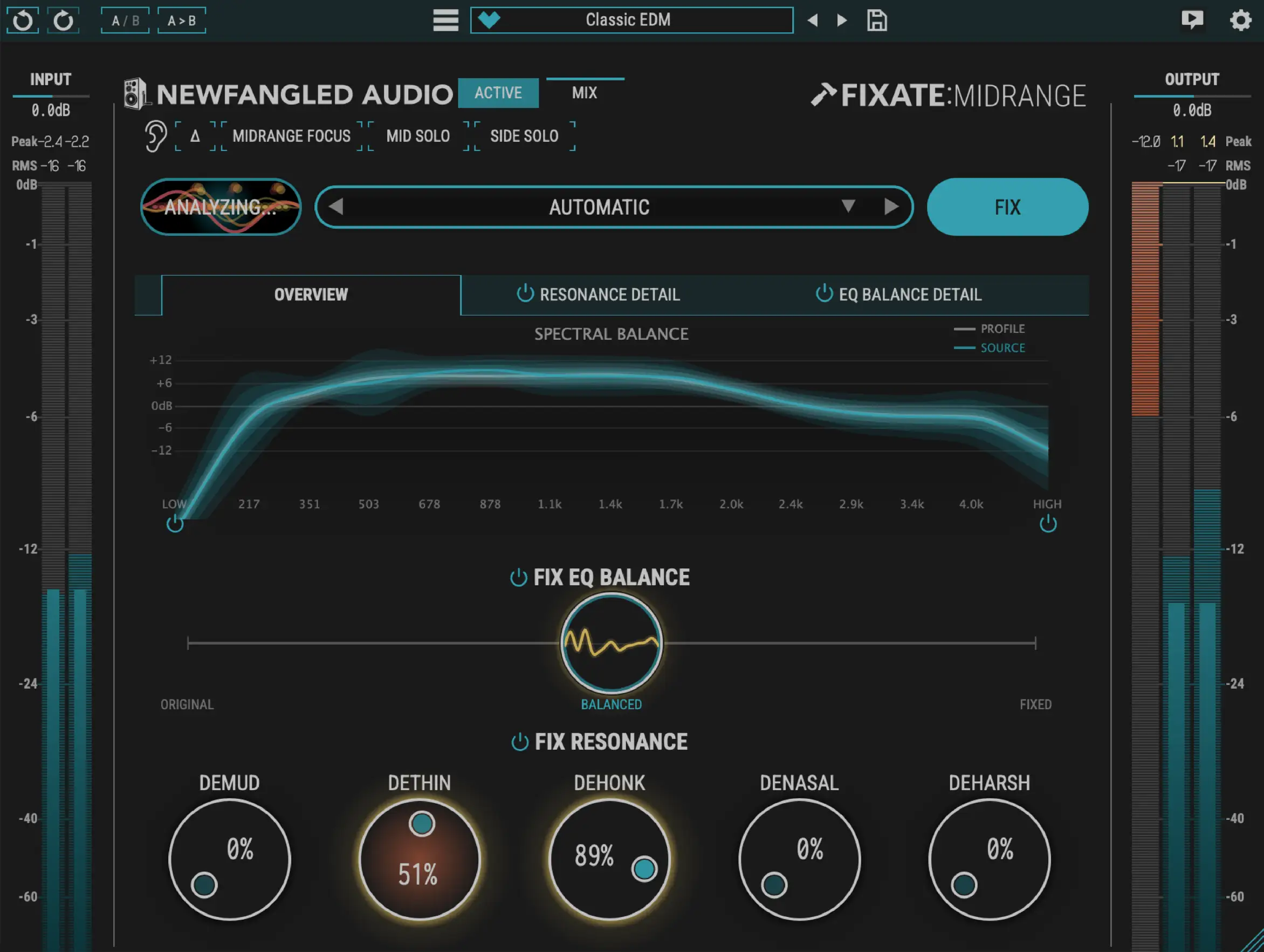 Intelligent midrange correction with one-button Analyze + Fix and targeted controls for common midrange problems.