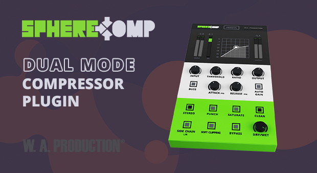 Dual-mode compressor with peak and RMS detection, parallel processing and saturation options for both individual tracks and busses.
