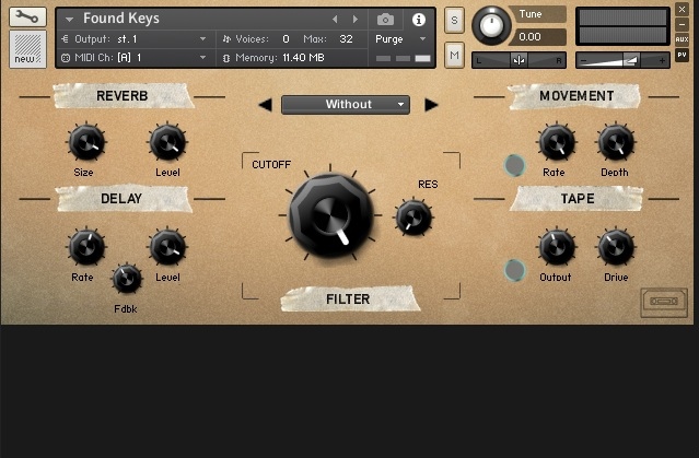 Playable melodic instrument built from processed found recordings with textured leads, built-in effects and 15 patches.