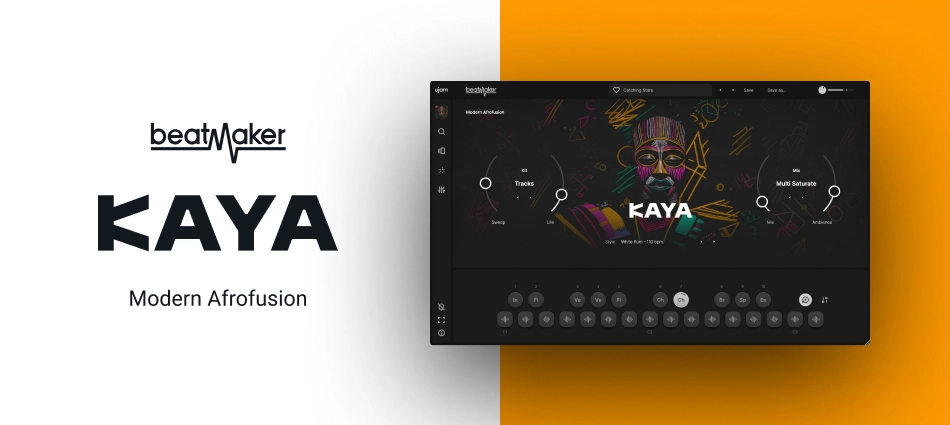 A rhythm engine for Afrofusion styles with ready-made kits, MIDI grooves and mix controls for afrobeat, amapiano and related tones.