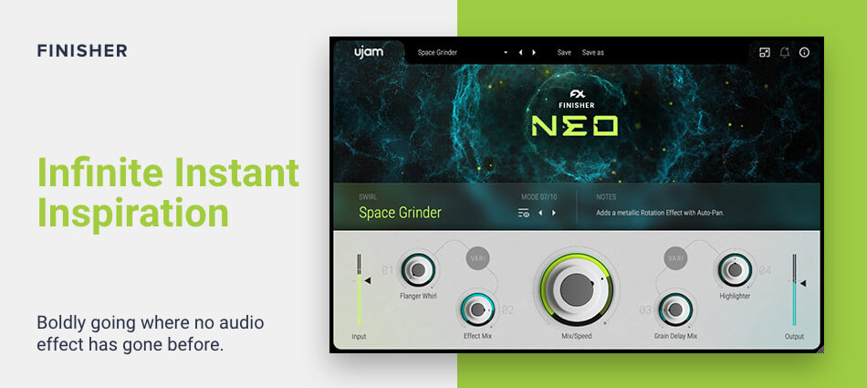 Curated, automatable multi-effect chains for dramatic, futuristic textures and fast sound design.