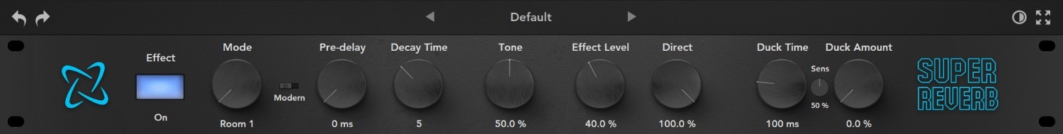 Rave Generation Super Reverb plugin interface on sale at Plugin Boutique, 40% off until Mar 04