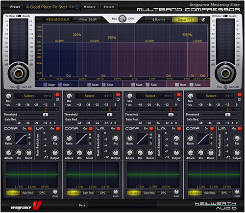 Multiband dynamics control with independent band compressors, high‑quality filters, realtime metering and a New York-style mix control.