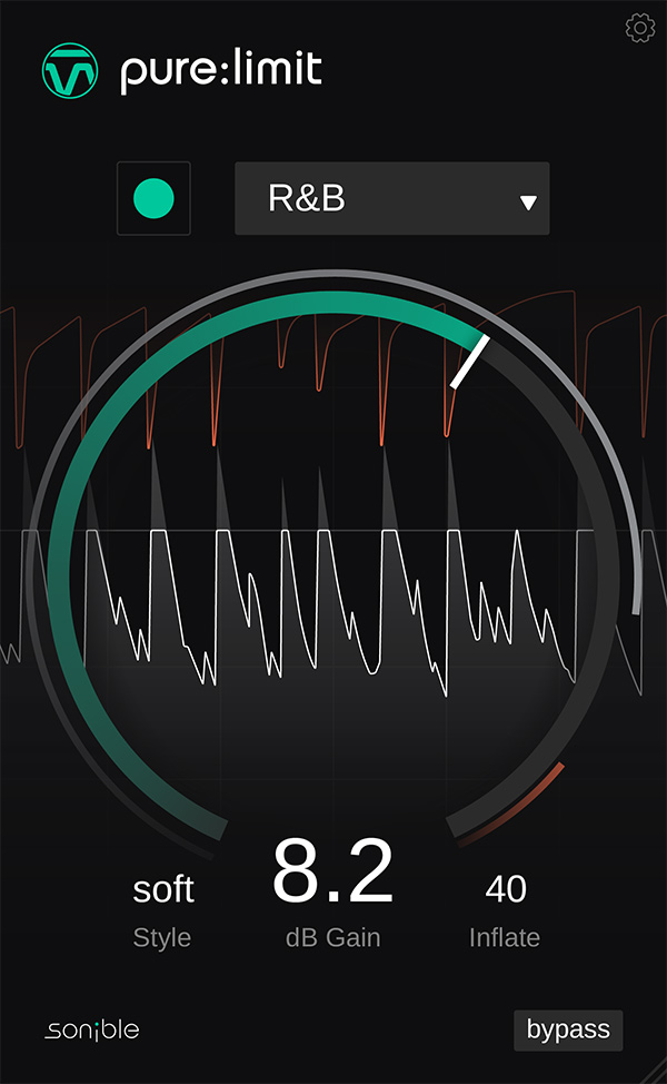 sonible pure:limit plugin interface on sale at Plugin Boutique, 35% off until Apr 20