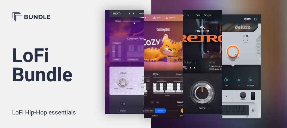 Four UJAM titles for lofi grooves, vintage bass, retro finishers and soulful synth sounds.