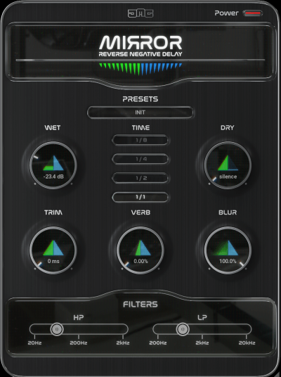 A reverse negative delay that produces reverse-reverb and pre-playback reverse effects with editable shaping controls.