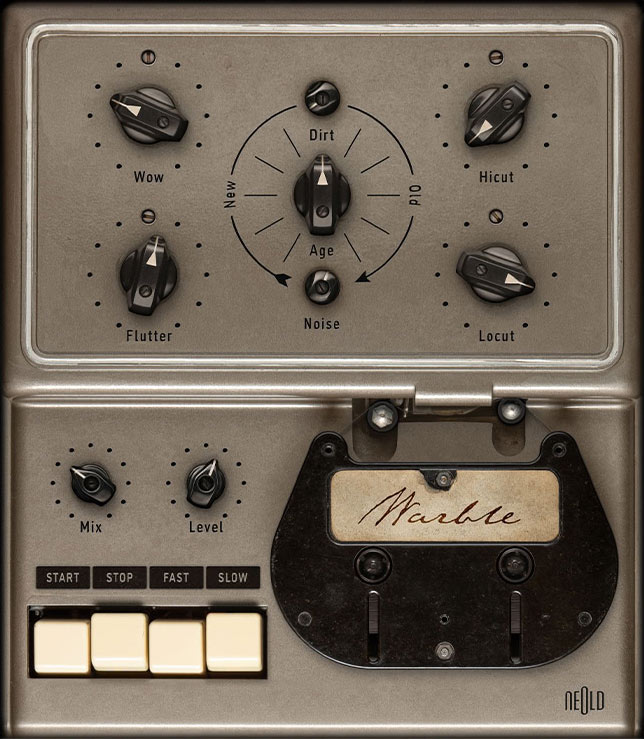 Tape-style wow/flutter, analog aging, and resonant filtering for warm, warbly lo-fi textures.