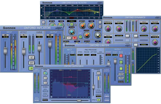 Five Oxford processors for EQ, dynamics, loudness, limiting and de-essing in broadcast workflows.