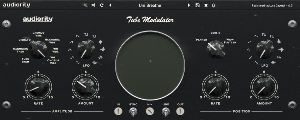 Audiority Tube Modulator plugin interface on sale at Plugin Boutique, 28% off until Sep 02