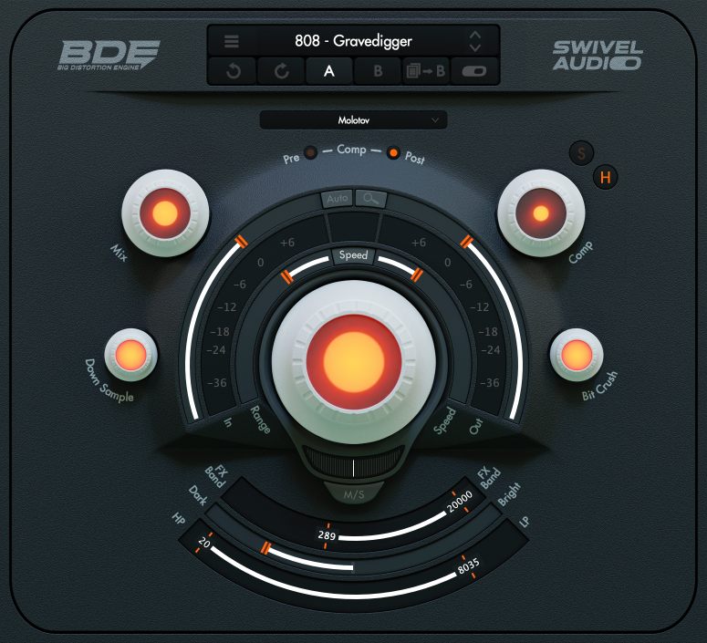 Multimode distortion with M/S and frequency targeting plus a user-definable dynamic preservation control.