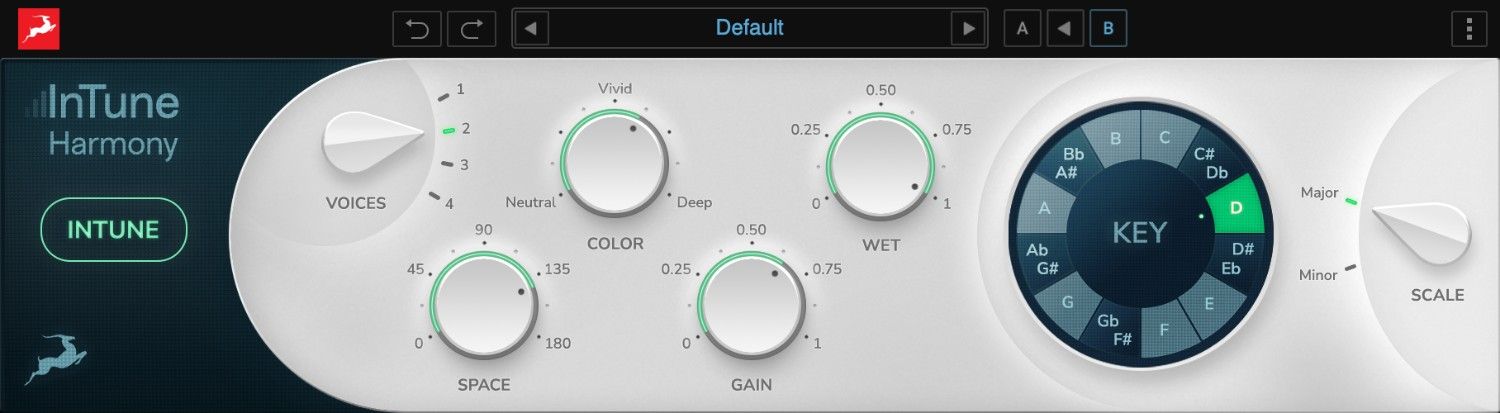 Antelope Audio InTune-Harmony plugin interface on sale at Plugin Boutique, 86% off until Mar 15