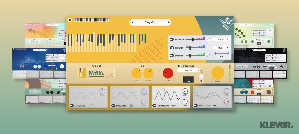 Expressive electric piano with ten models, cabinet options and built-in effects for vintage and modern tones.