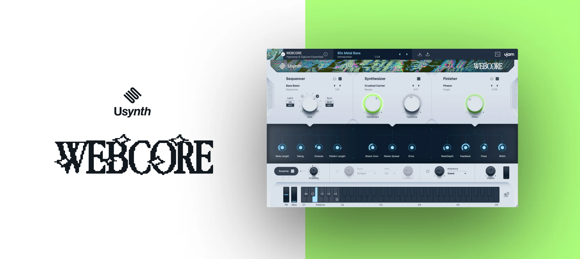 A synthetic, glitchy instrument for Hyperpop, Digicore and modern digital styles.