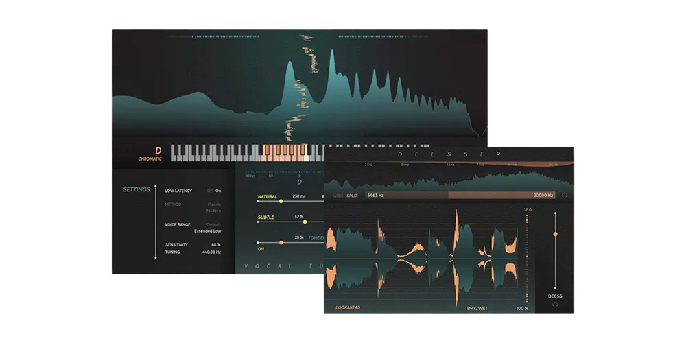 Real‑time pitch correction and a straightforward, low‑latency de‑esser for tracking and mixing vocals.