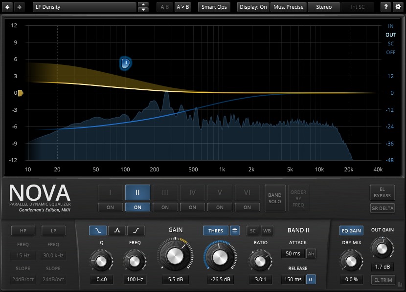 A six‑band parallel dynamic EQ for frequency‑selective compression, expansion, and surgical resonance control.