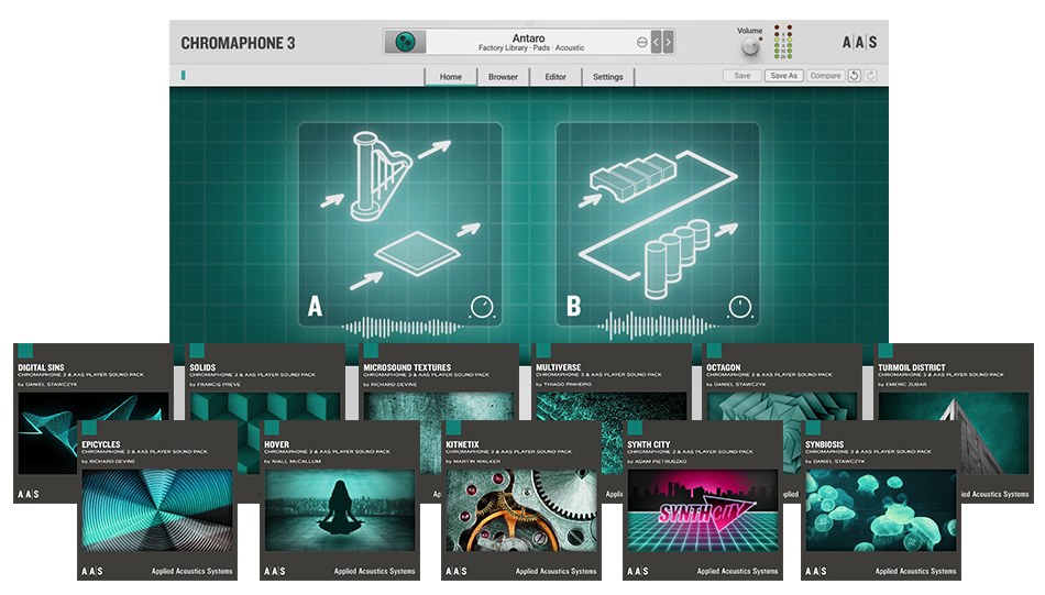 Applied Acoustics Systems Chromaphone 3 + PACKS plugin interface on sale at Plugin Boutique, 50% off until Jun 23