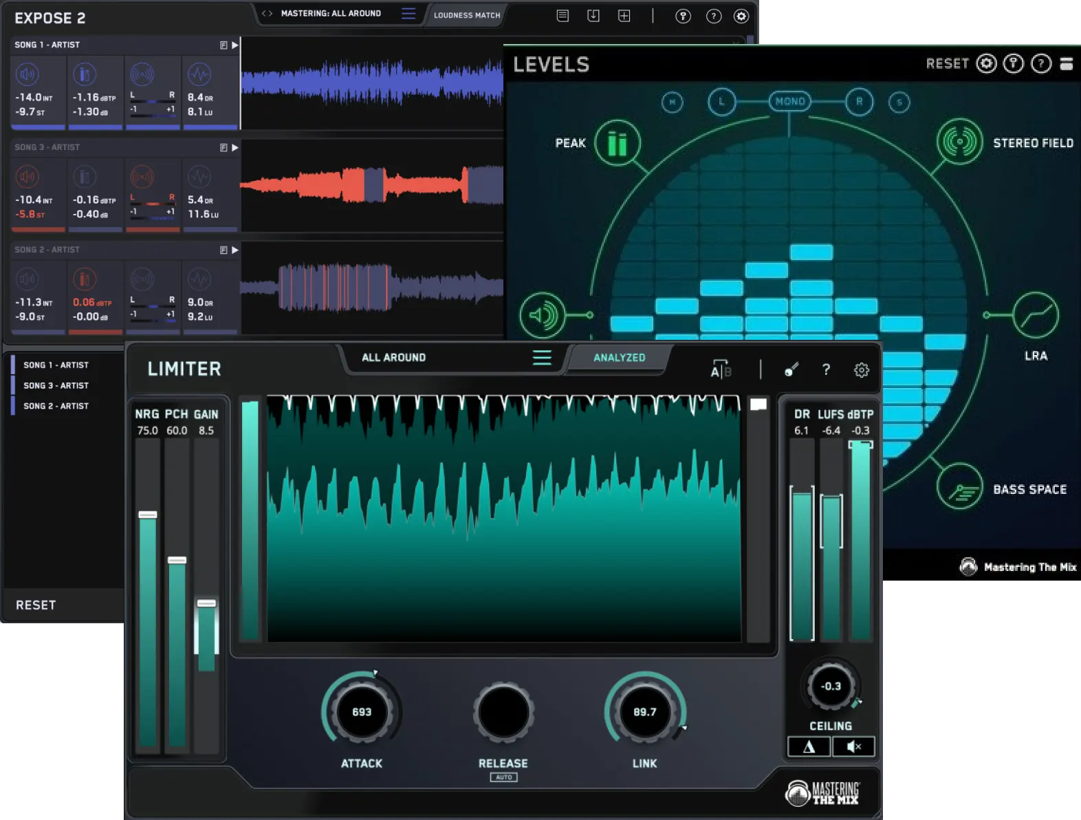 Three mastering tools for metering, technical analysis, and intelligent limiting to prepare tracks for release.