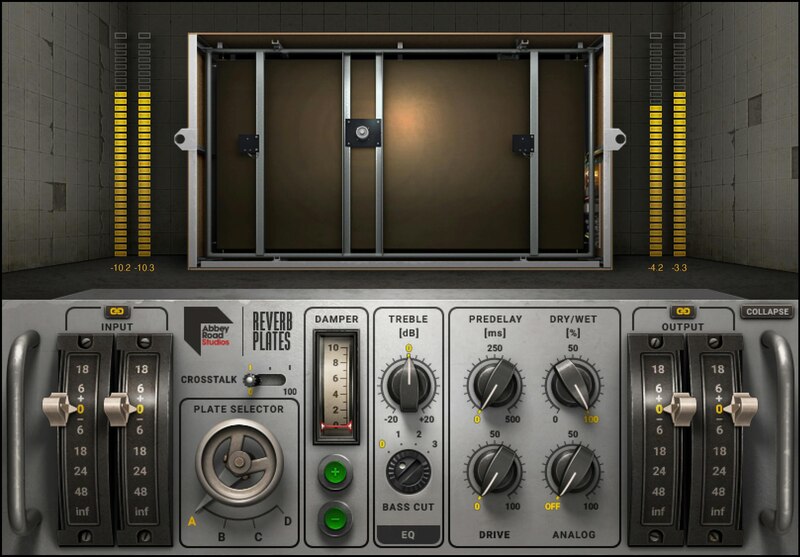 Authentic models of Abbey Road’s four EMT plates with controls for decay, EQ, crosstalk, and drive.