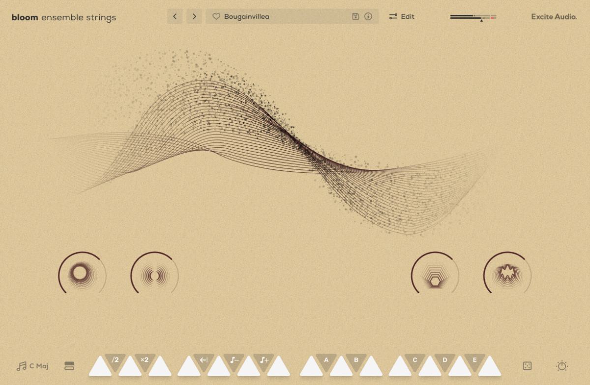 Sampled string ensembles with sequencer, performance macros and sample import for cinematic, ambient and modern productions.