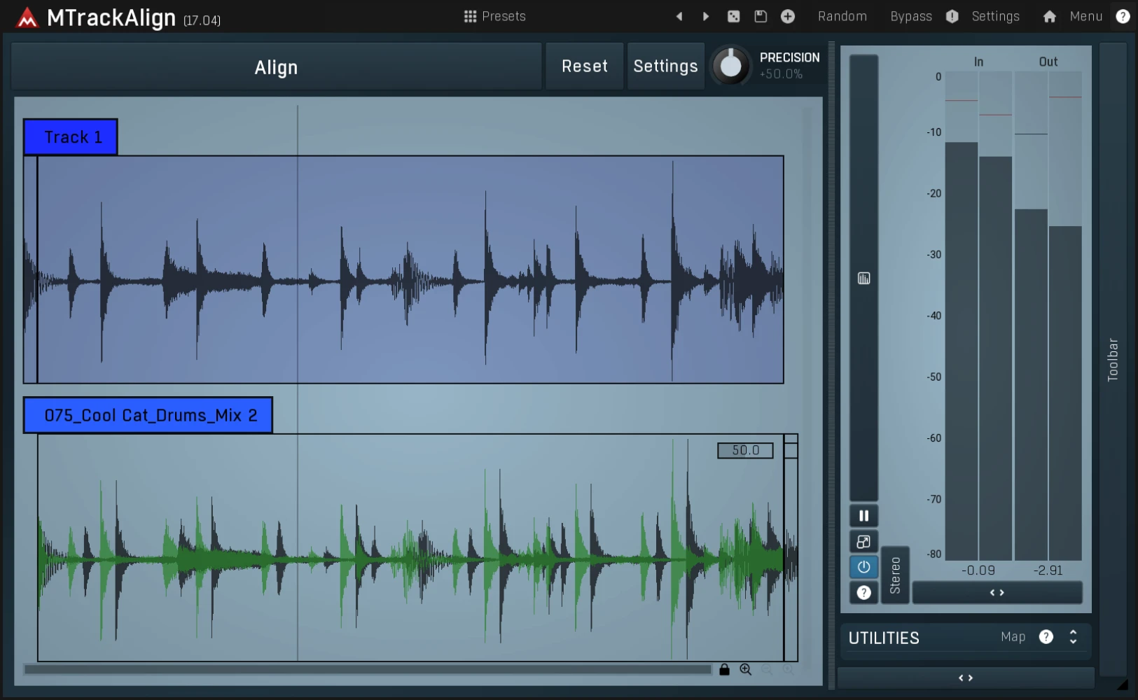 MeldaProduction MTrackAlign plugin interface on sale at Plugin Boutique, 65% off until Aug 31