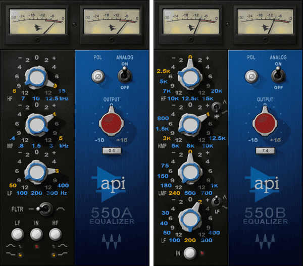 Faithful recreations of the 550A and 550B EQs for musical, gain-dependent tone shaping across tracks and mixes.
