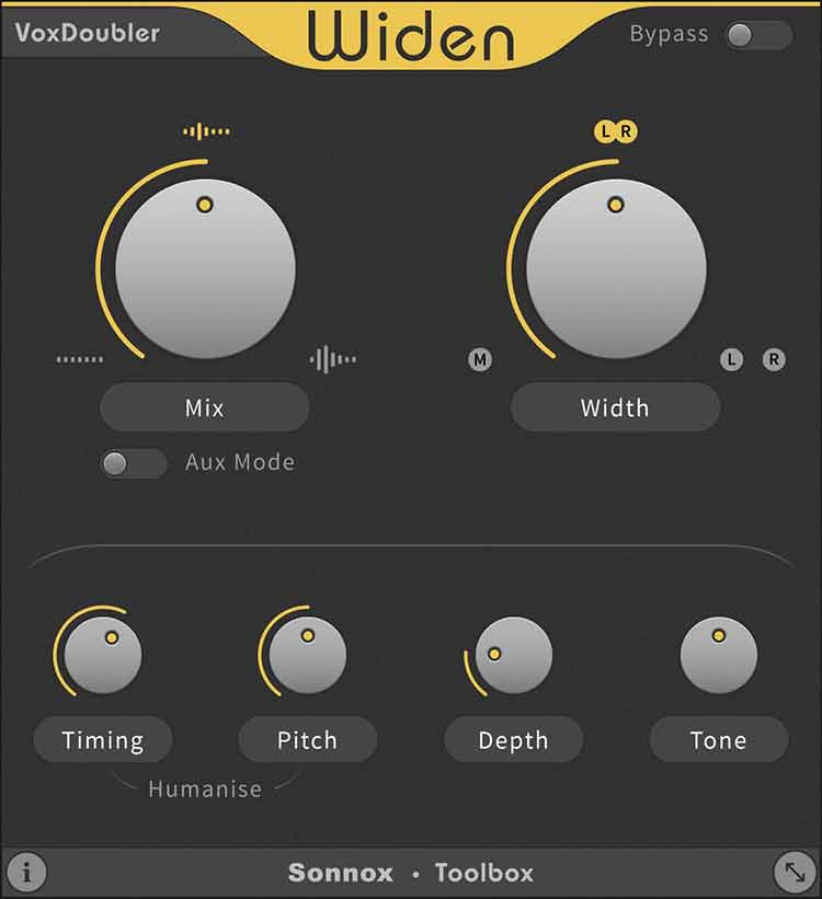 Real-time vocal doubling with Widen and Thicken modes, timing/pitch humanisation, and tone control.