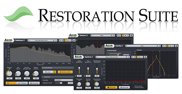 Acon Digital Restoration Suite 2 plugin interface on sale at Plugin Boutique, 31% off until Aug 31