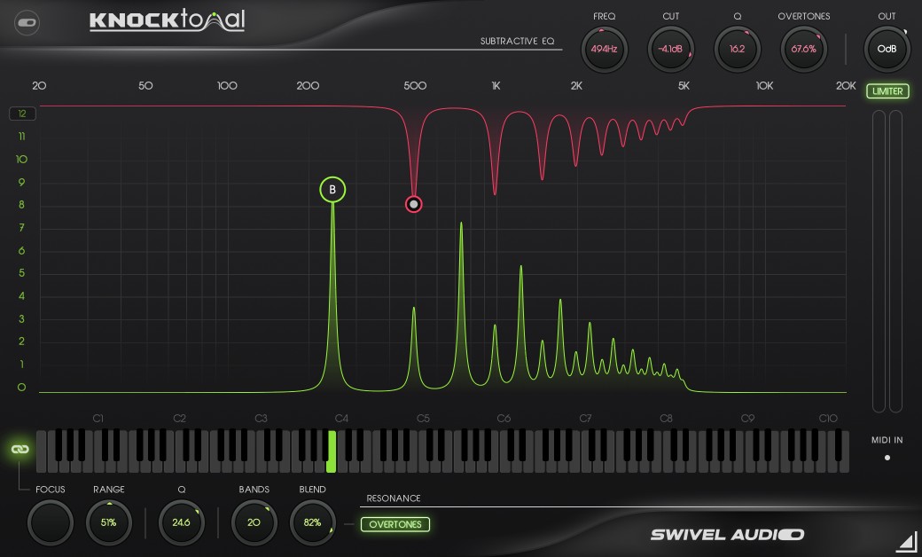 Plugin Alliance Swivel Audio Knocktonal plugin interface on sale at Plugin Boutique, 56% off until Jun 30