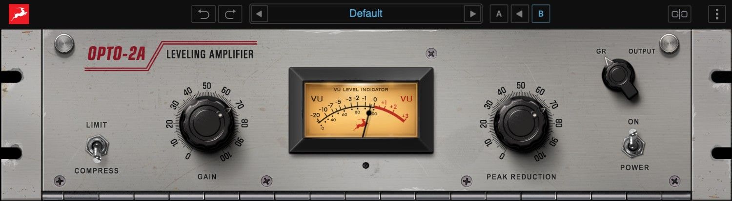 Modeled T4 tube optical compressor for smooth, program-dependent vocal and bass leveling.