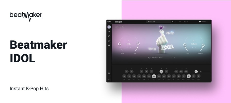 Curated K‑Pop drum kits and patterns with quick mix controls and MIDI drag‑and‑drop.