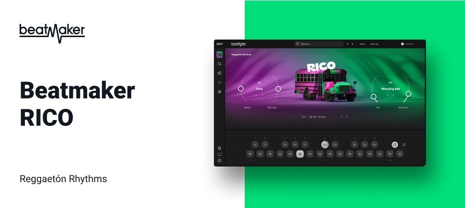 UJAM Rico plugin interface on sale at Plugin Boutique, 81% off until Aug 16