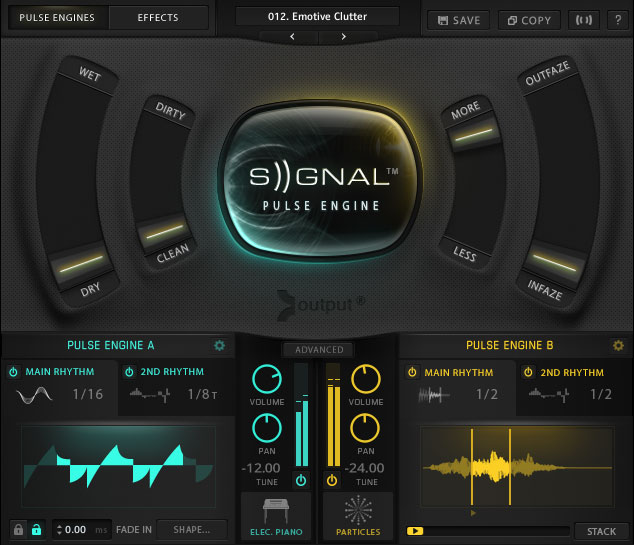 Hybrid pulse instrument library for tempo‑synced rhythmic textures, pads and pulses in Kontakt.