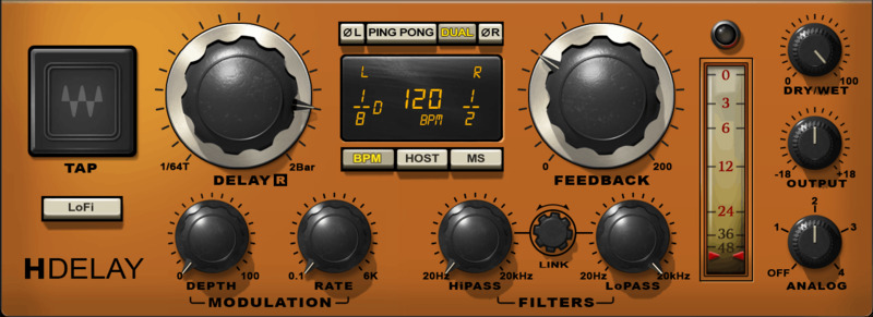 A flexible delay with vintage character, tempo-sync modulation, and stereo shaping for many styles of echo and ambience.