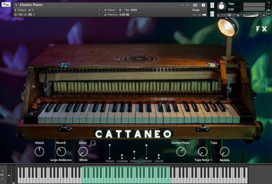 Expressive sampled electric piano with playable human detail, sound-design layers, tape lo-fi and built-in effects.