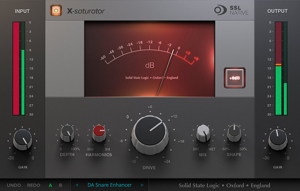 Analog-style valve and transistor distortion with blend, Shape control and Wet/Dry parallel processing.