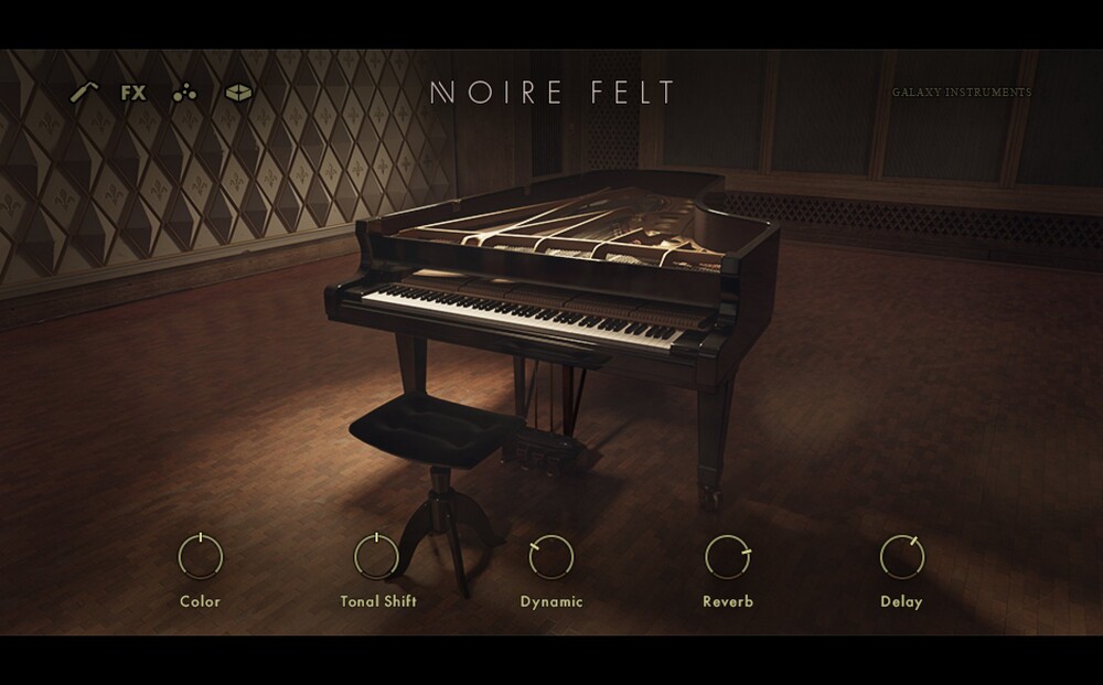 A deeply sampled concert grand with felt mode and a particles engine for evolving harmonic textures.