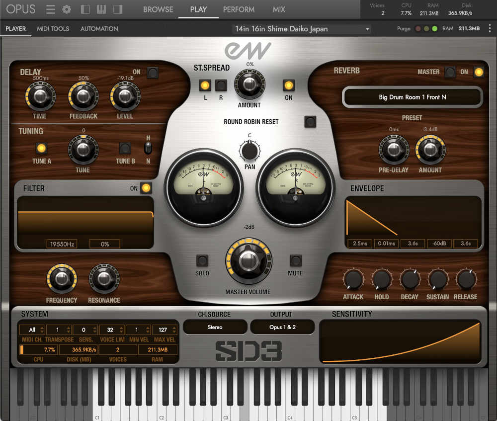 A cinematic percussion library with tempo‑synced performances, multichannel mic control and built‑in SSL and creative FX.