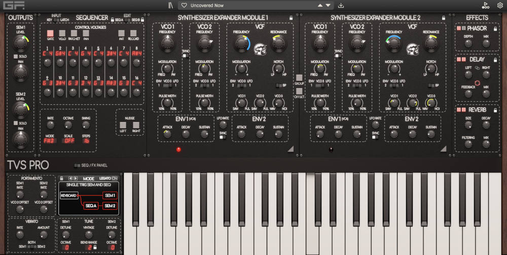 Faithful SEM-based duophonic synth with a dual 16-step sequencer, effects and extensive modulation.