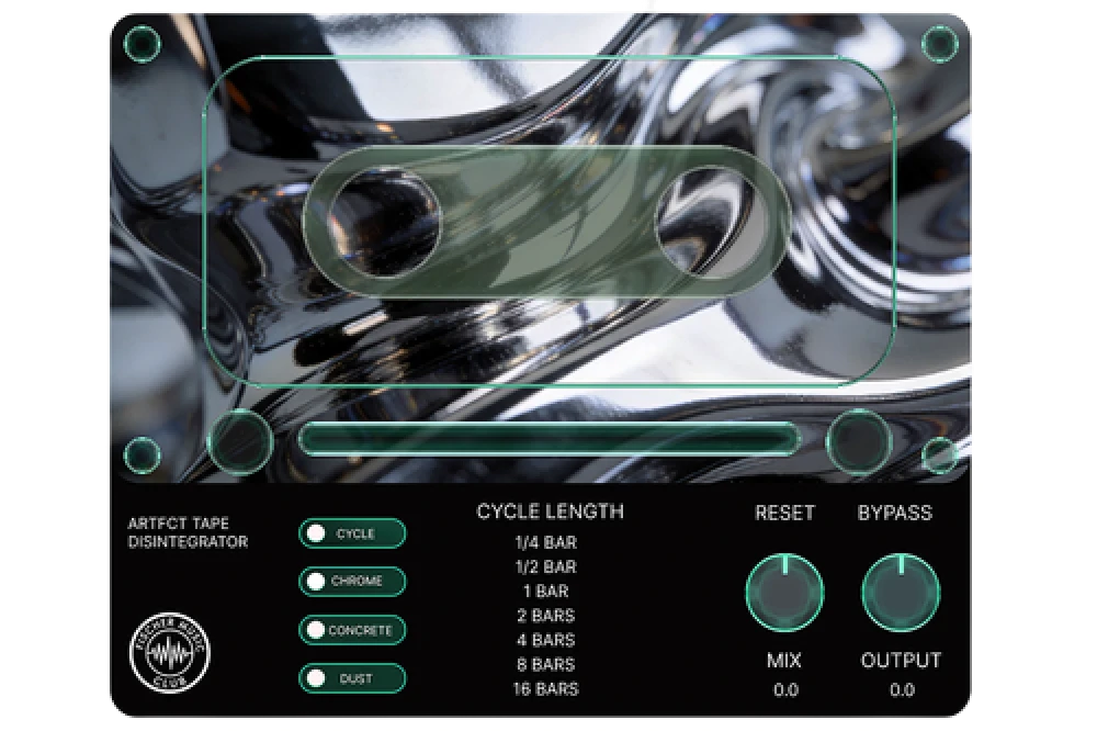 Tempo‑synced cyclic tape degradation that ages loops and mixes with adjustable depth, cycle length, and wet/dry mix.