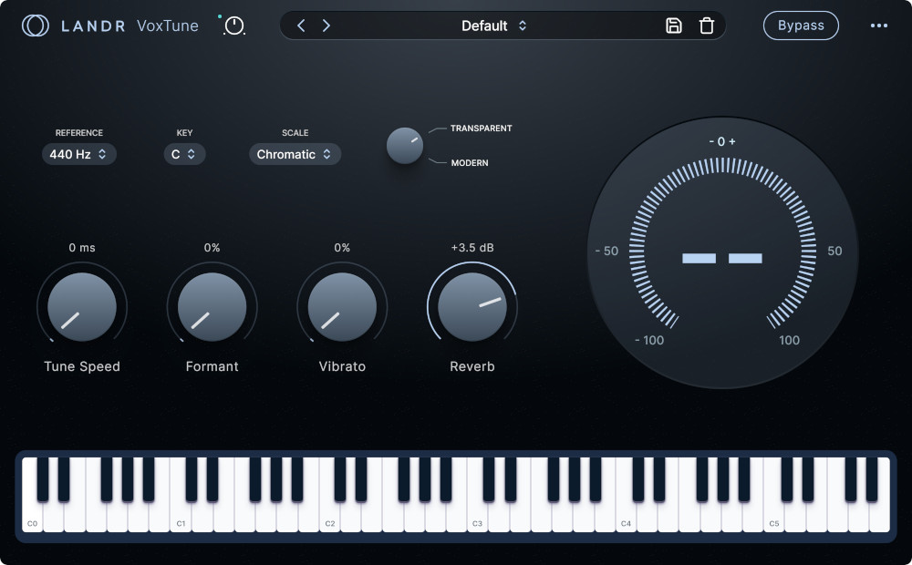 Real-time, zero-latency vocal tuning with transparent or robotic modes plus vibrato and formant controls.