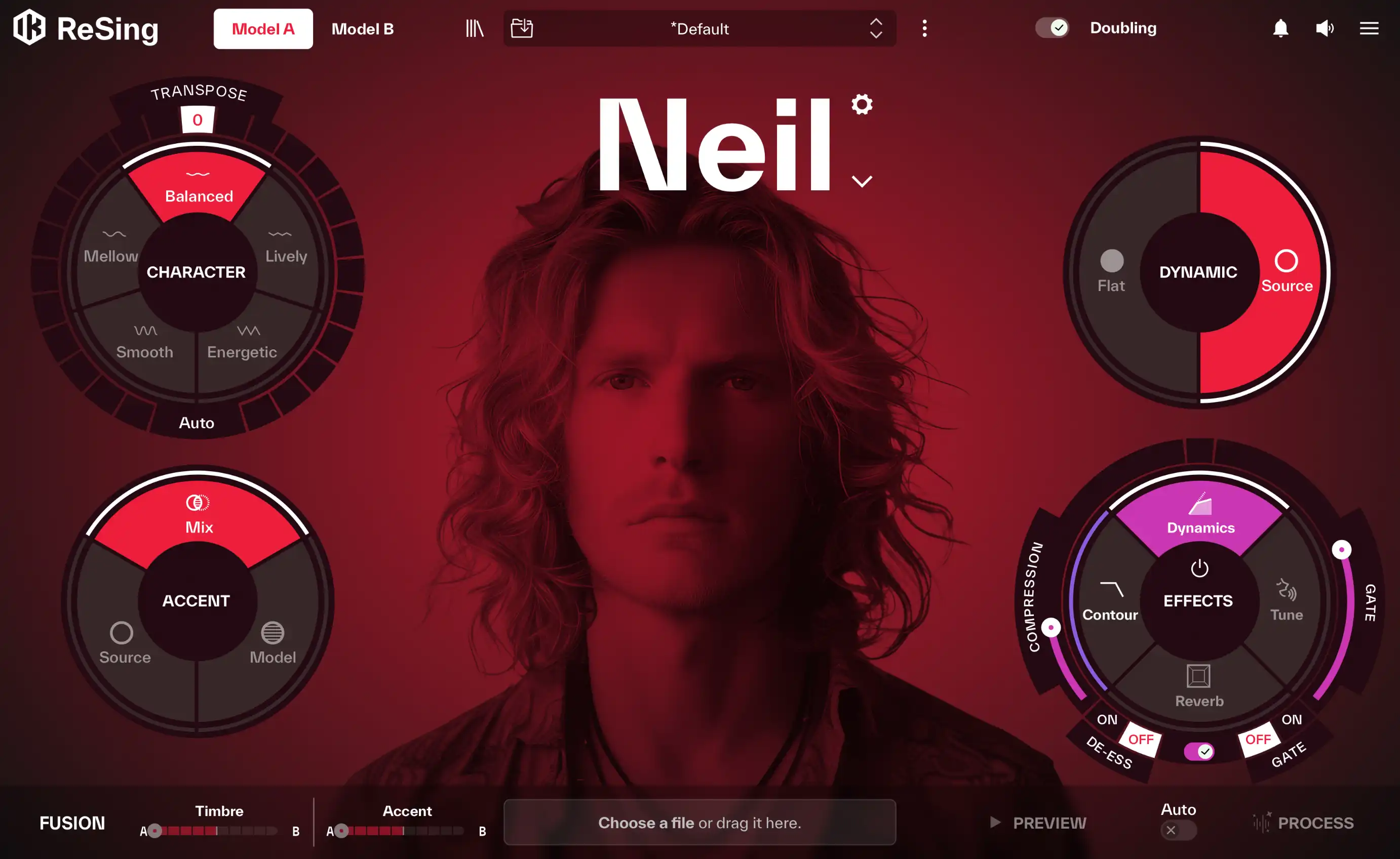 Local AI vocal modeling and replacement with custom-model creation and ARA DAW integration.