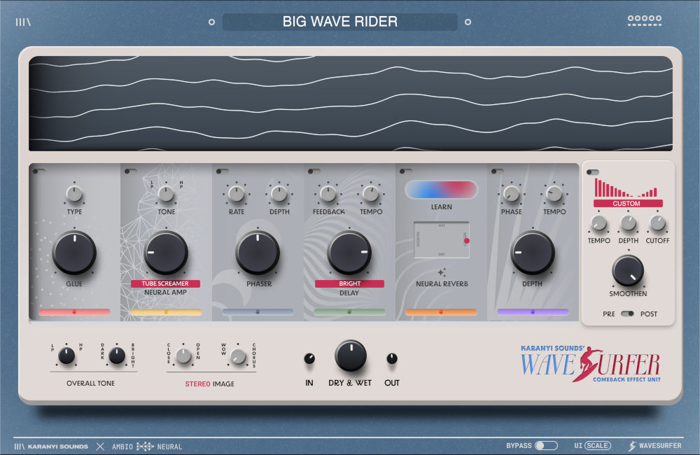 Modular AI-assisted multi-effects with vintage character, neural reverb, amp modeling and tempo‑synced filter sequencing.