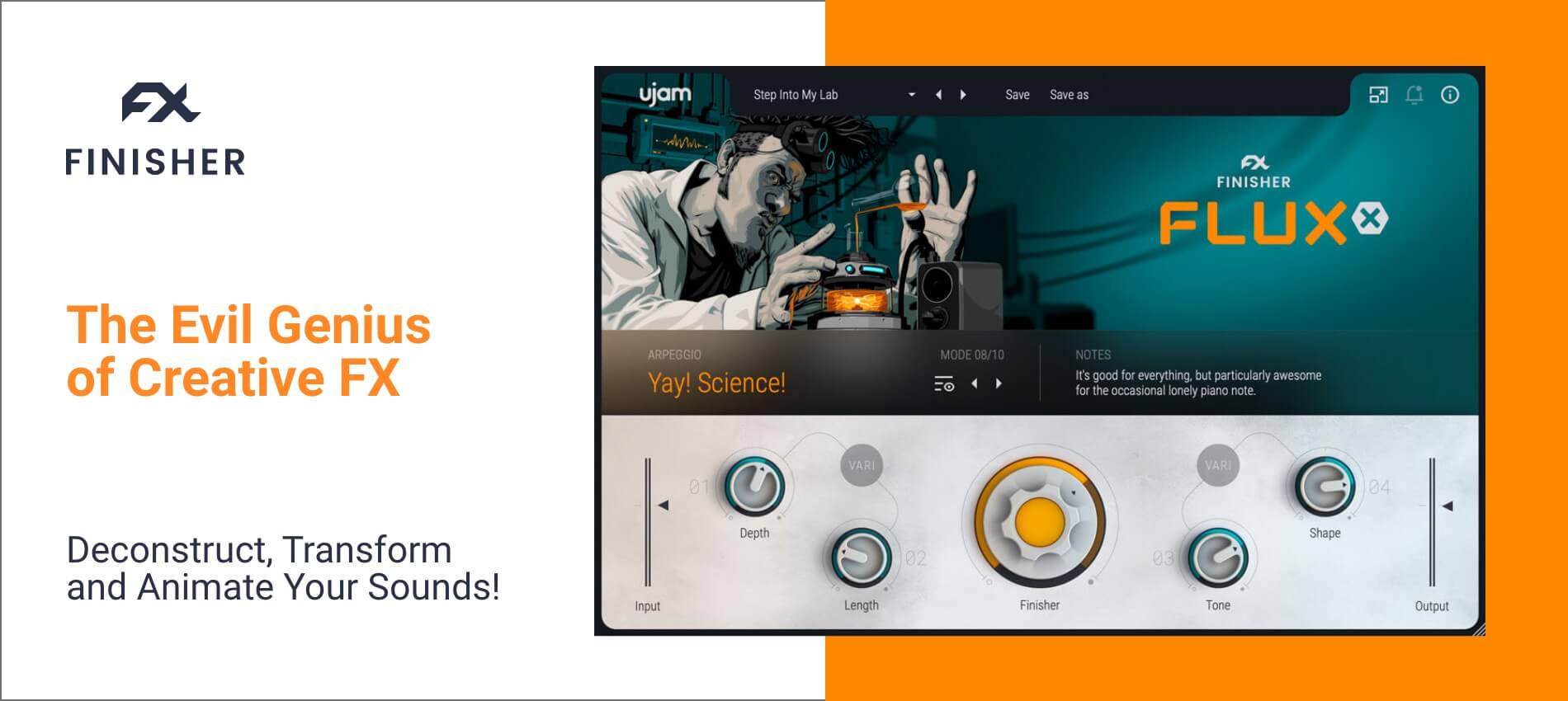 Multi-effect plugin for transforming sounds with 50 preset effect chains, macro controls, and a single expressive Finish knob.