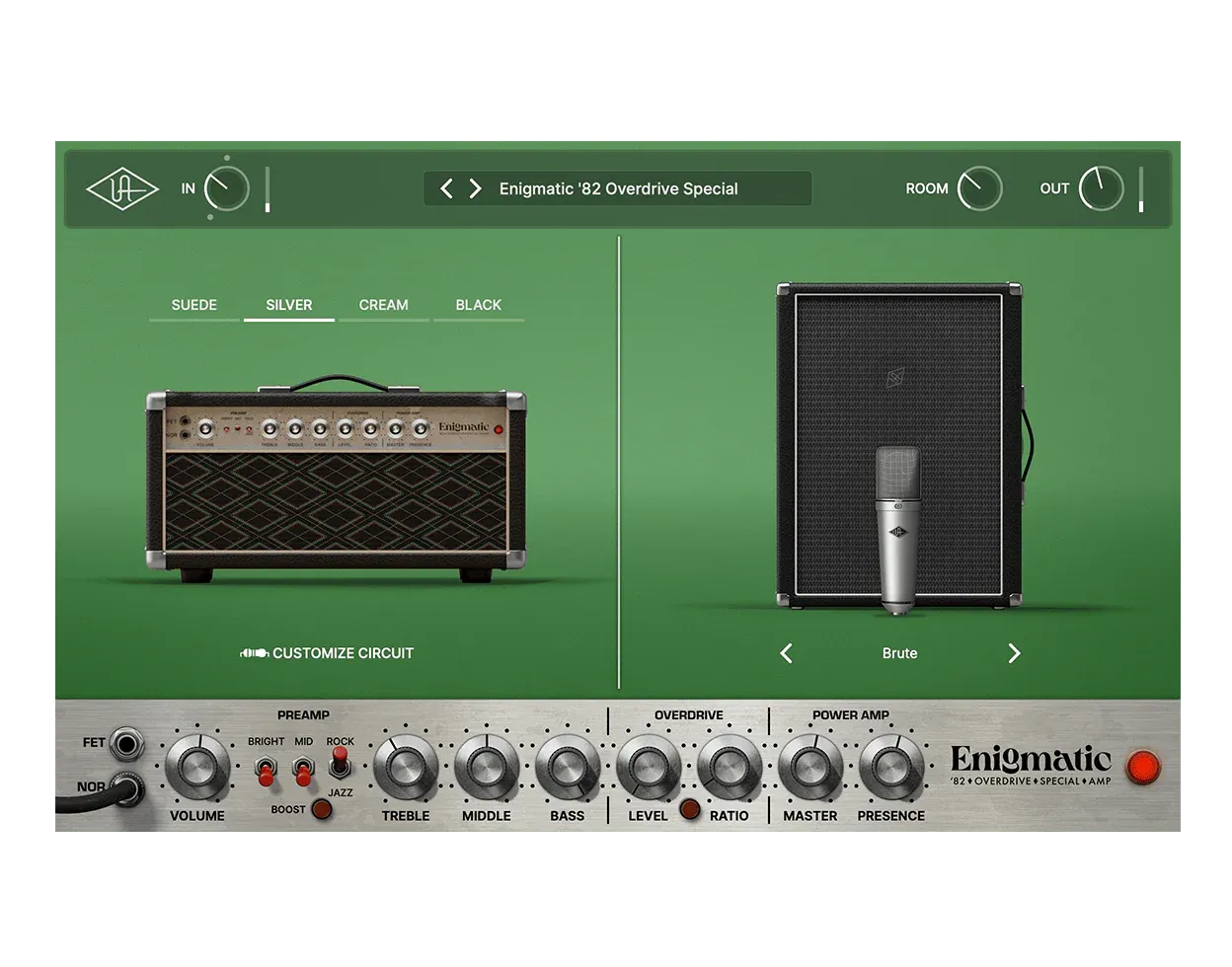 Authentic D-style overdrive tones with era-based amp models, mic/cabinet routings, and customizable power/tone sections.
