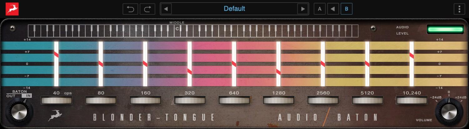 Faithful emulation of the 1959 all-tube graphic EQ with vintage tonal character and a Magic Eye peak meter.