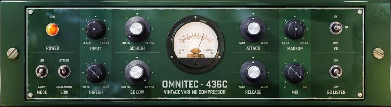 Vintage-style vari-mu compression with tube modeling, sidechain filtering and stereo/parallel controls.