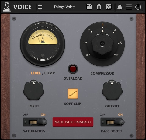 One-knob vocal compressor with optional tube saturation and a focused bass boost modeled from a 1950s broadcast preamp.