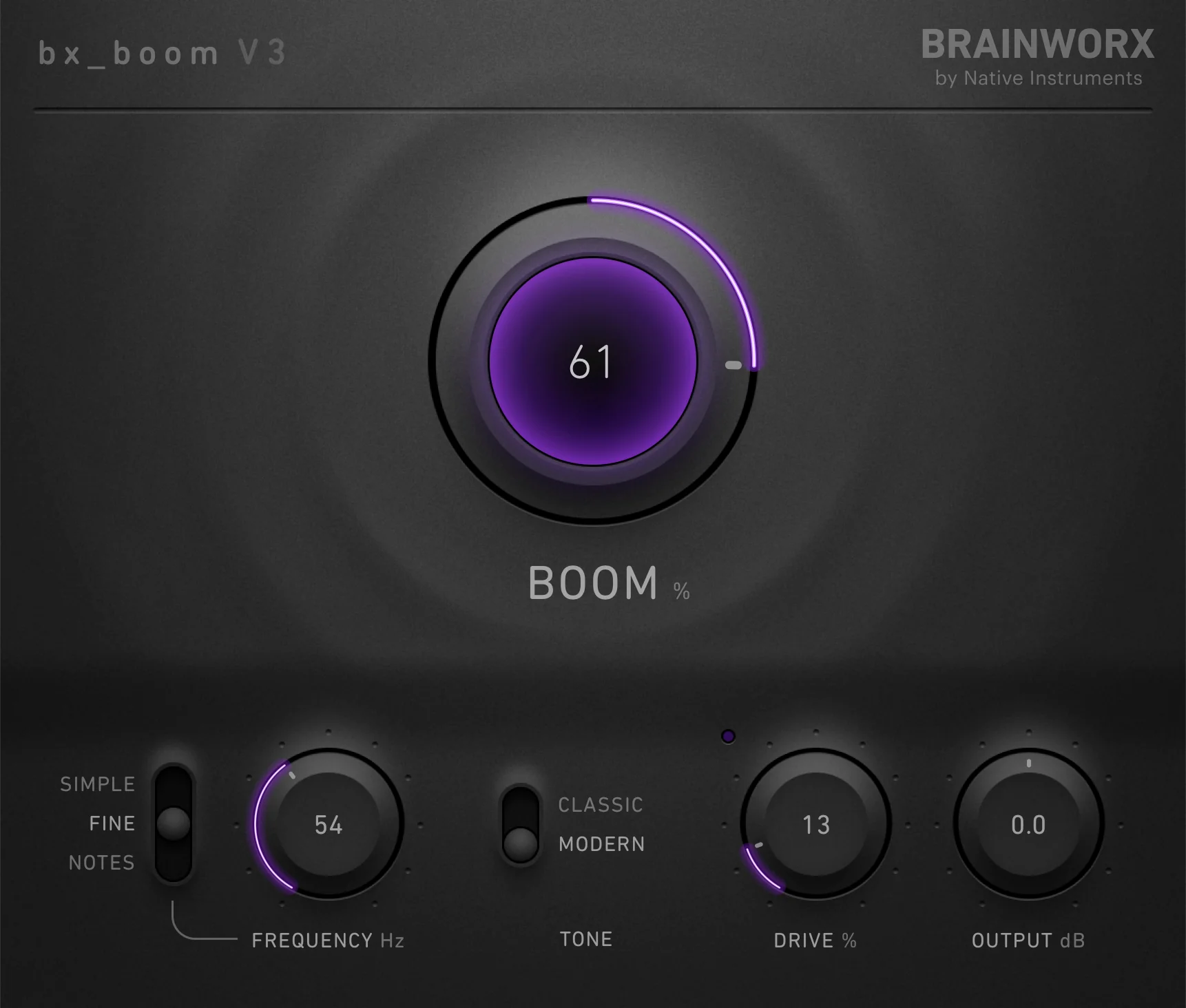 Brainworx bx_boom V3 plugin interface on sale at Plugin Boutique, 31% off until Jun 30
