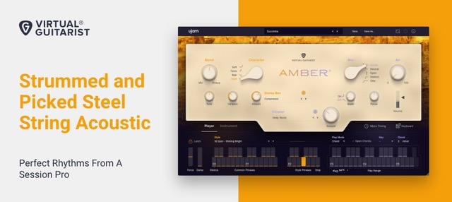 Strummed and picked steel-string acoustic instrument with built-in effects, phrase styles and session-player convenience for quick acoustic parts.